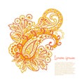 Paisley Damask ornament. Isolated Vector illustration. Royalty Free Stock Photo