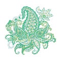 Paisley Damask ornament. Isolated Vector illustration. Royalty Free Stock Photo