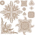 Paisley design elements set Royalty Free Stock Photo