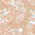 Paisley elegance seamless pattern with ethnic flowers and leaf, vector floral illustration in vintage style Royalty Free Stock Photo