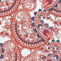 Paisley elegance seamless pattern with ethnic flowers and leaf, vector floral illustration in vintage style