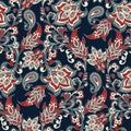 Paisley Floral oriental ethnic Pattern. Seamless Vector Ornament. Damask fabric patterns.