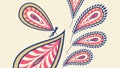 Paisley Floral Pattern Pink Blue Vector, vector design Generative AI Royalty Free Stock Photo