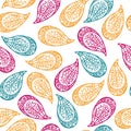 Paisley floral traditional lovely indian seamless pattern vector design Royalty Free Stock Photo