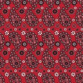 Paisley and flower seamless background