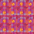 Paisley Flowers-Flowers in Bloom seamless repeat pattern Background in purple,yellow,orange,blue,pink Royalty Free Stock Photo