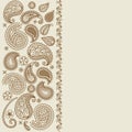 Paisley leaf henna elements greeting card