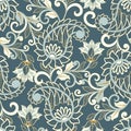 Paisley Ornate seamless damask background. Vector vintage pattern