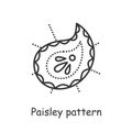 Paisley pattern line icon. Editable illustration