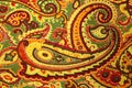 Paisley pattern silk fabric background