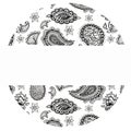 Paisley patterns. Stylized folk ornament. Abstract composition. East style. Graphic hand-drawn illustration