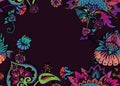 Paisley. Seamless Border, frame, edging, framing