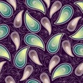 Paisley - seamless colorful ethnic pattern. Royalty Free Stock Photo