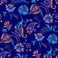 Paisley seamless Floral colour design pattern