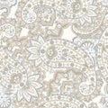 Paisley seamless floral pattern. Indian vintage background.