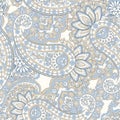 Paisley seamless floral pattern. Indian vintage background.