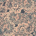 Paisley seamless floral pattern. Indian vintage background. Royalty Free Stock Photo
