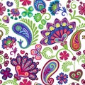 Paisley seamless hand draw vector pattern. Traditional Indian pattern for textiles, wallpapers, decor etc.