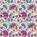 Paisley seamless hand draw vector pattern. Traditional Indian pattern for textiles, wallpapers, decor etc.