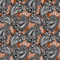 Paisley seamless lace pattern Royalty Free Stock Photo