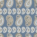 Seamless Paisley pattern in indian batik style. Floral vector illustration.