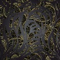 Paisley seamless pattern. Floral dark black lace ornamental vector background. Flourish 3d wallpaper. Vintage hand drawn paisley Royalty Free Stock Photo