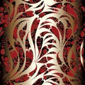 Paisley seamless pattern. Floral red black ornamental background Royalty Free Stock Photo