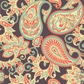 Paisley seamless pattern. floral vector background. Royalty Free Stock Photo