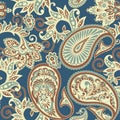 Paisley seamless pattern. floral vector background. Royalty Free Stock Photo