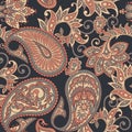 Paisley seamless pattern. floral vector background Royalty Free Stock Photo