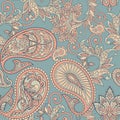 Paisley seamless pattern. floral vector background. Royalty Free Stock Photo