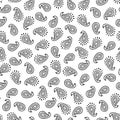 Black and white paisley seamless pattern. Royalty Free Stock Photo