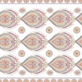 Floral vintage background with paisley ornament. Seamless vector pattern Royalty Free Stock Photo