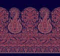 Paisley traditional silk design border pattern background