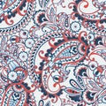 Paisley Vector Pattern. Seamless Asian Background. Royalty Free Stock Photo