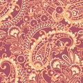 Paisley Vector Pattern. Seamless Asian Background Royalty Free Stock Photo