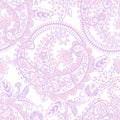 Paisley vector seamless pattern. Fantastic flower, leaves. Batik style painting. Vintage background Royalty Free Stock Photo