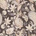 Paisley and vintage flowers seamless pattern. Ethnic floral vector background. Royalty Free Stock Photo