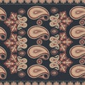 Paisley vintage pattern in indian batik style.
