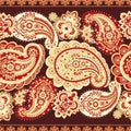 Paisley vintage pattern in indian batik style. floral vector background