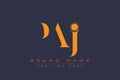 PAJ abstract letter logo design Royalty Free Stock Photo