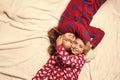 Pajama party. Happy childhood, family, love, friendship Royalty Free Stock Photo