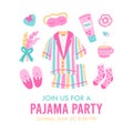 Pajama party invitation template.