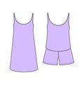 pajamas jersey. shorts and top. clothes. Women`s homewear. Royalty Free Stock Photo