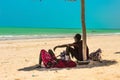 Paje beach. Zanzibar masai people Royalty Free Stock Photo