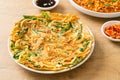 Pajeon or Korean pancake or Korean pizza Royalty Free Stock Photo