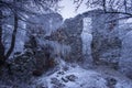 Frozen Pajstun castle walls in Borinka, Slovakia