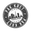 Pak Kret Thailand Round Stamp Icon Skyline City Design Badge.