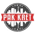 Pak Kret Thailand Round Travel Stamp. Icon Skyline City Design. Seal Tourism Badge Illustration Vector.