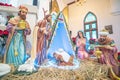 PAKCHONG, THAILAND - DECEMBER 20, 2016: Nativity scene statues d Royalty Free Stock Photo